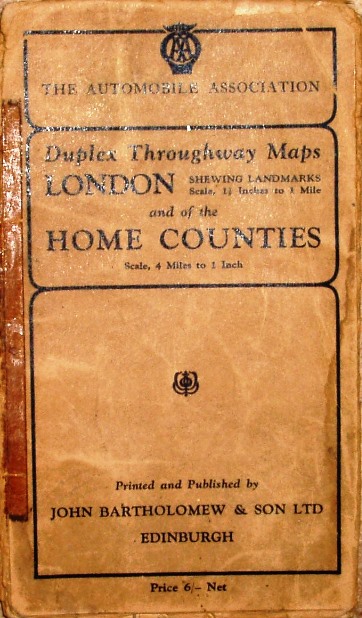 AA 1948, Throughway map of the Home Counties cover